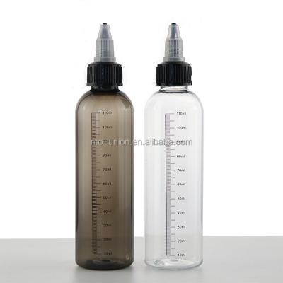 China Rotatable Opening To Control Transparent Black Flow Measurement Scale Graduated Line 30ml 60ml 100ml 120ml 150ml 180ml Glue Ink Plastic Sauce Bottle Twist Cap Clear for sale