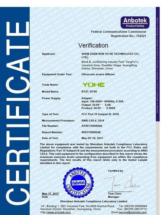 FCC - Shenzhen Yohe Technology Co., Ltd.