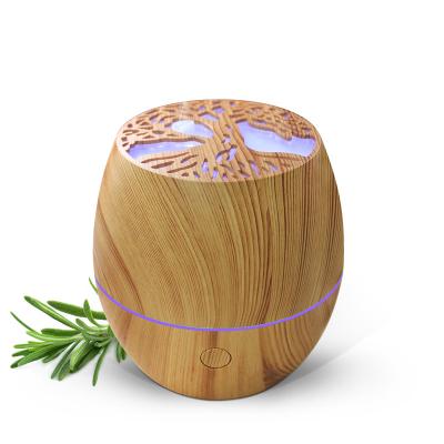 China 15~30ã Ž ¡ Wooden Grain Difusor De Aromaterapia Aceite Esencial Oil Humidifier With Led Lights for sale