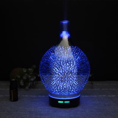 China Household 3d Aromatherapy Glass Diffuser 100ml Led Humidifier Ultrasonic Essential Oil Diffuser for sale