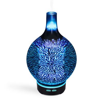 China 2020 New RV 3D Aroma Glass Diffuser Luxury Electric Ultrasonic Essential Oil Diffuser For Led Light for sale