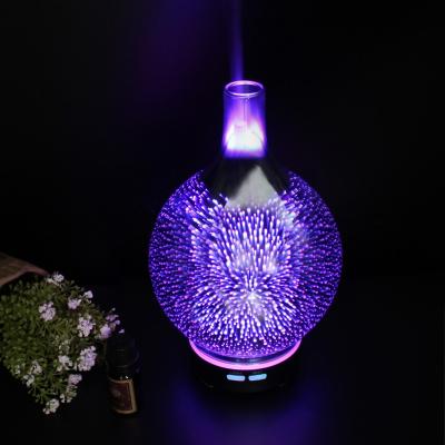 China New Commercial Glass Firework Aromatherapy 3D Scent Diffuser With Led Lights for sale