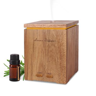 China 2019 Natural Material Oil Diffuser Factory Supply Ultrasonic Aroma Diffuser Humidifier Diffuser Made Of Real Wood for sale