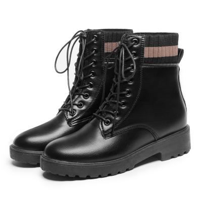 China Wholesale Drop Shipping Waterproof Patent Leather Lace Up Boots For Women Martin Boots Factory for sale