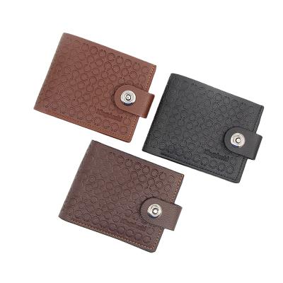 China PU Magnetic Buckle Men's Short Wallet Card Multi Position Wallet New Fashion Minimalist Leisure Waterproof Men's Wallets for sale