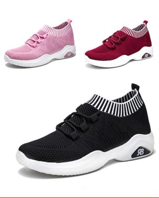 China 2021 Autumn New Luxury Korean Student Shoes Women Sneakers Lace Up Sports Shoes Socks Running Shoes For Women Breathable Mesh Sneakers for sale