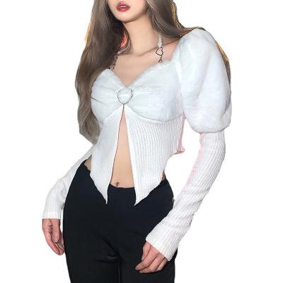 China 2022 New QUICK DRY Women's Tops Fashion Halter Neck Solid Color V-Neck Irregular Diet Long Sleeve T-Shirt for sale