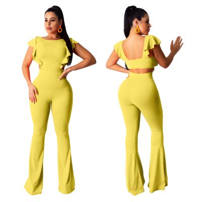 China 2022 New Women's Solid Color Full Length Sleeves Flared Overall QUICK DRY for sale