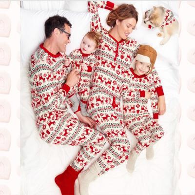 China 2022 New QUICK DRY Christmas Fawn Full Print Parent-child Furnishing Set Pajamas Set Long Sleeve Pants Set for sale