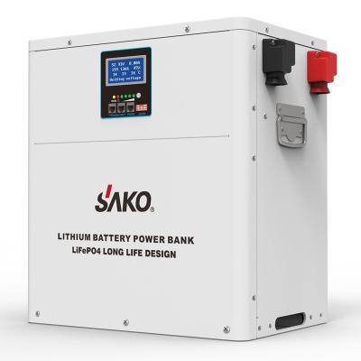 China Electric Power Systems SAKO 5Kwh brand lifepo4 Li-wall 24V 200ah lithium ion batteries cell for solar power system, with BMS and factory price for sale