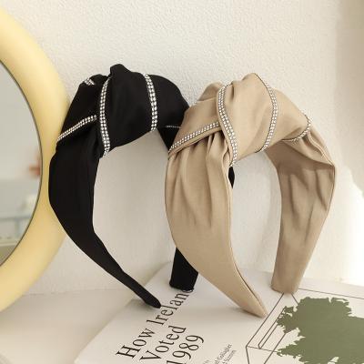 China Wholesale New Popular Women's Wide Headband Women's Solid Color Cloth Headband Bulkhead Girl's Headband Headband for sale