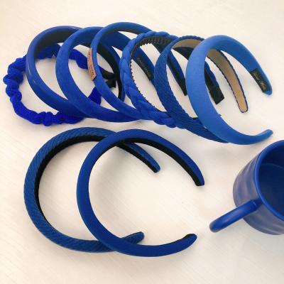 China Fashion Klein Blue Hairband Headband For Women New Cloth Headband Fashion Headband Hair Accessories Wholesale for sale