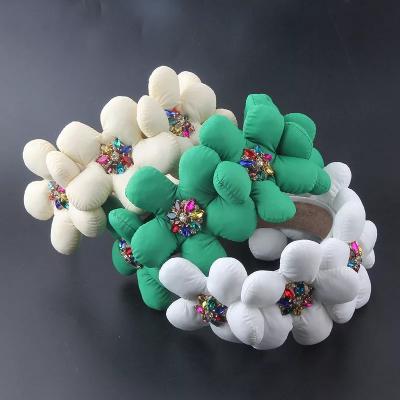 China European and American new style fashion temperament exaggerated rhinestone headband sensual ladies spring flower hair accessories headdress wholesale for sale