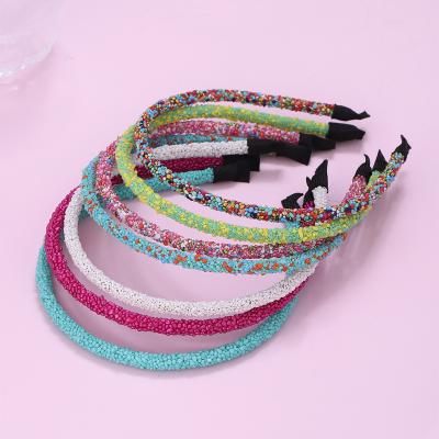 China 2022 European and American style luxury baroque headband new thin fake stone wholesale headband and American for women for sale