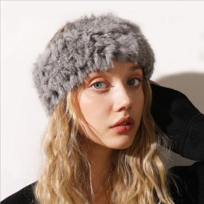 China Wholesale Fashion Hair Circle Headband Hot Real Rabbit Straw Hat Women Plush Retro Fur Popular for sale