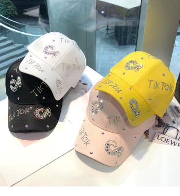 China 2022 Brand Tide Image Women's Baseball Cap Women's Insti News Rhinestone Peaked Hat Summer Fashion Women's Sun Hat With Diamonds Wholesale for sale