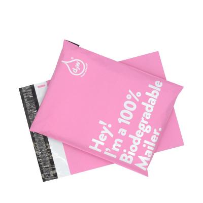 China shoes & clothing printing d2w degradable pink thickened courier bag 100% small parcel courier bag for clothing store for sale