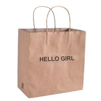 China Recycled Custom Paper Gift Bag Logo Print Wholesale Grocery White Brown Packaging Materials With Handle Industrial Item Outer Packaging for sale