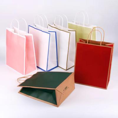 China Recycled Materials Clothing Shopping Bags Food Delivery And Take Away Packaging Paper Bags, Design Your Own Logo, Brown Kraft Paper for sale