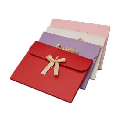 China Large Materials Art Recycled Paper Box For Dress Scarf Envelope Large Color Silk Flat Gift Box Packaging Paper Box For Book Gifts Handkerchies for sale