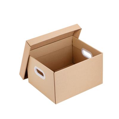 China Recyclable Thickened Rigid Storage Box with Cover for Storage Mobile Cardboard Dormitory Multifunctional Folding Storage Boxes for sale