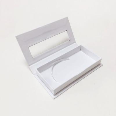 China Custom Reused Materials Low Price Rectangular Fashion Eyelash Eye Shadow Logo Packaging Box With Clear Window for sale