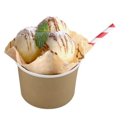 China 5oz Disposable Custom Cup Soup Bowls Microwave Safe Logo Printed Ice Cream Paper for sale