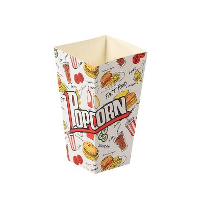 China Yellow Recycled Materials Popcorn Disposable Paper Box Cup Snacks Packaging Bags Birthday Party Decoration Kids Home Pop Supplies for sale