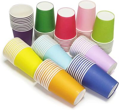 China Disposable Paper Cups Color Disposable Custom Cups Perfect For Kids Party DIY Cups For Restaurant Quick Grocery Hot Cold Drinking for sale