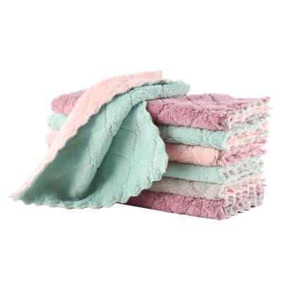 China 5pcs/Pack Microfiber Kitchen Dish Viable Super Absorbent Cloth Household Cleaning Towel Kitchen Tools High Efficiency Instruments for sale