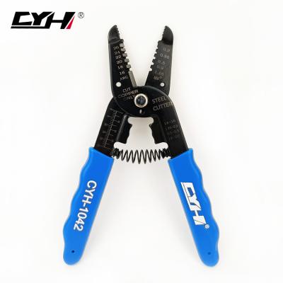 China Ordinary Cutter Cold Press Pliers Stripper Electrical Cable CYH-1042 High Impact Material Pliers Stripper for sale