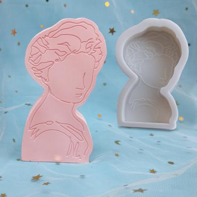 China Workable Simple Material Noble Lady Race Portrait Mold Figure Mold DIY Candle Aromatherapy Gypsum Ornament Silica Gel Mold Female Noble Lady for sale