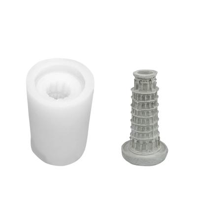 China Sustainable Italian Famous Building Pisa Tower Silicone Mold Candle Tool Code: D1236 for sale