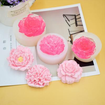 China Viable Handmade White Silicone Mold Lotus Shape Gypsum Scented Candle Making Simple Silicone Mold for sale