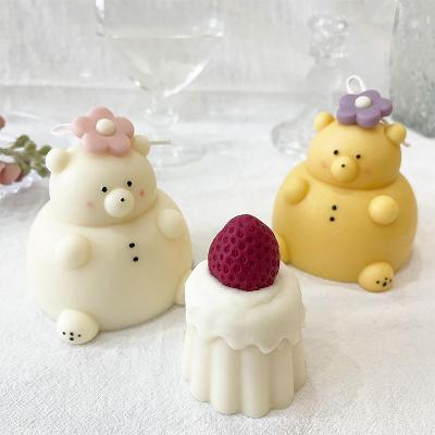 China Wholesale Hot Sale 3D Cute Bear Sitting Chocolate Mousse Cake Silicone Mold Viable safe&healthy Code: A972 for sale