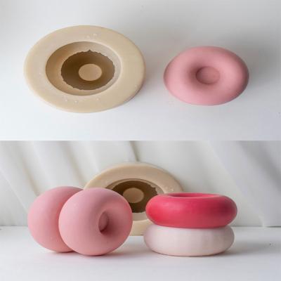 China Sustainable Central Institute of Statistics Korea Mini Donut Circle Small Circle Aromatherapy Candle Silicone Mold Creative Decoration Dessert for sale