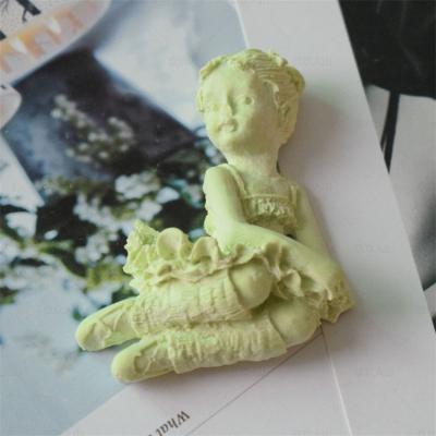 China Aromatherapy Silicone Mold Plaster Silicone Mold Pendant Car Model Viable Little Girl Ballet Boy Ornaments Handmade Pottery for sale