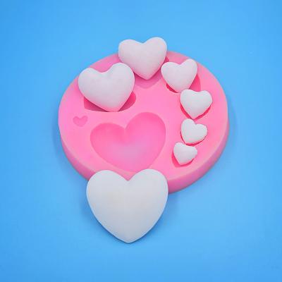 China Viable Variety Silicone Molds Silicone Heart Mold DIY Decorating Cake 7 With Love Fondant Molds Manufacturer Wholesale Code: G343 for sale