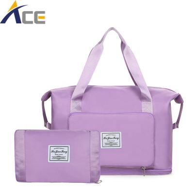 China Travel Women Custom Use Logo Small Tote Multiple Overnight Nylon Duffel Bag for sale