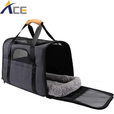 China Breathable Custom Travel Airline Approved Tote With Locking Safety Zippers Carrier Pet Bag for sale