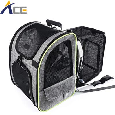 China Expandable Travel Breathable Custom Hiking Camping With Breathable Mesh Packing Carrier Pet Bag for sale