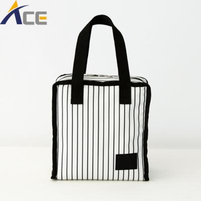 China Multiple Use Portable Waterproof Outdoor Travel Picnic Camping Square Striped Bag For Girls for sale