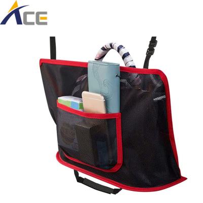 China None Net Pocket Handbag Holder Organizer Seat Side Storage Mesh Car Storage Bag for sale