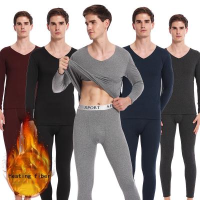 China QUICK DRY men's V-neck traceless milk fall clothes silk thin autumn pants thermal underwear set for sale