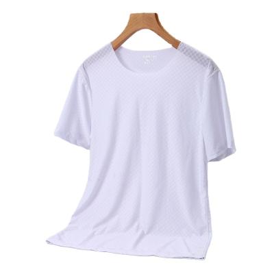 China Anti-wrinkle summer new men's ice silk short sleeve sports mesh bottoming basketball clothes running fitness round neck T-shirt wholesale for sale