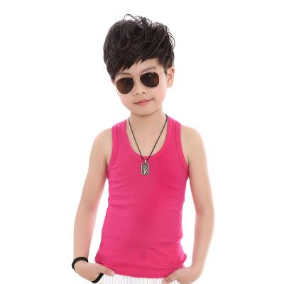 China Anti-shrink Summer Cotton Vest Slim Boys Wear Children's T-shirt Bottom Sleeveless Top for sale