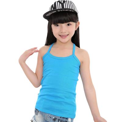 China Girls Summer Halter Belt Cotton Bottom Underwear Anti-Shrink For Girls Wear White Thin Vest For Kids for sale