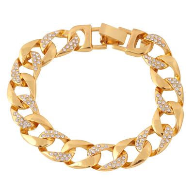 China CLASSIC Miami Italy Sterling Chain hiphop typical high quality bracelets gold plated Cuba fashion bracelet for sale