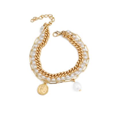 China BOHEMIA Bohemia Multi Layer Gold Coin Bracelet Dangle Bead Beads Chain Bracelets Bangles For Women Jewelry for sale