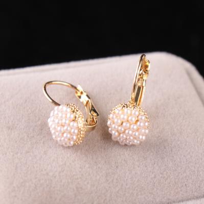 China Hot Selling Fashion ALLOY Type Jewelry Gold Color Beads Earring Small For Girl Charm Earrings for sale